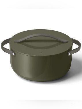 Caraway Olive Green 6.5-qt Lidded Dutch Oven Pot with Gunmetal Hardware RARE